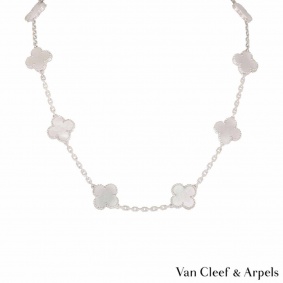 Van Cleef & Arpels White Gold Vintage Alhambra Necklace VCARF48500